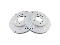 Performance Drilled and Slotted 6-Lug Rotors; Front Pair (07-18 Silverado 1500)