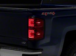LED Tail Lights; Chrome Housing; Red Clear Lens (14-18 Silverado 1500 w/ Factory Halogen Tail Lights)