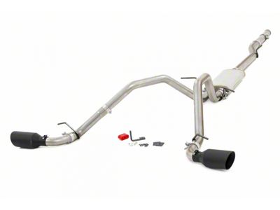 Rough Country Dual Exhaust System with Black Tips; Side Exit (11-18 6.2L Silverado 1500)