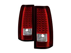 LED Tail Lights; Black Housing; Red Clear Lens (99-06 Sierra 1500 Fleetside)
