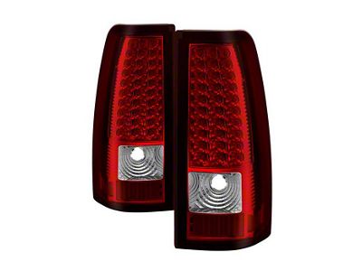 LED Tail Lights; Black Housing; Red Clear Lens (99-06 Sierra 1500 Fleetside)