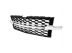 Upper Replacement Grille; Gloss Black with Chrome (19-21 Silverado 1500 Custom, Custom Trail Boss, WT)