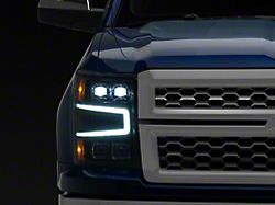 AlphaRex NOVA-Series LED Projector Headlights; Black Housing; Clear Lens (14-15 Silverado 1500)