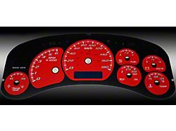 US Speedo Daytona Edition Gauge Face; KMH; Red (99-02 Sierra 1500 w/ Transmission Temperature Gauge)