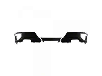Rear Bumper Cover; Not Pre-Drilled for Backup Sensors; Gloss Black (19-23 Silverado 1500 w/ Factory Dual Exhaust)