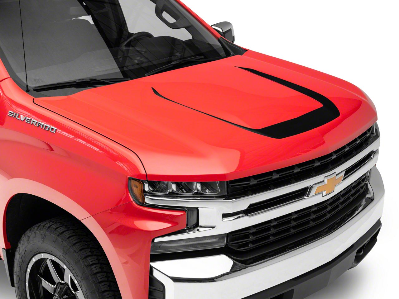 SpeedForm Silverado 1500 Hood Decal; Gloss Black S157662 (19-23 ...