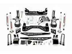 McGaughys Suspension 7 to 9-Inch Premium Suspension Lift Kit with Shocks; Black with Stainless Steel Inserts (19-23 2WD Silverado 1500 w/o Single Mono Leaf Rear Suspension)