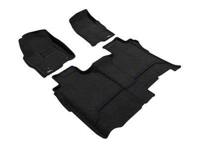 3D MAXpider Elegant Perfect Fit Carpet Front and Rear Floor Liners; Black (19-23 Sierra 1500 w/ Front Bucket Seats & w/o Rear Underseat Storage)