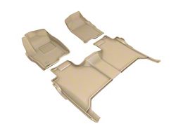 3D MAXpider KAGU Series All-Weather Custom Fit Front and Rear Floor Liners; Tan (19-23 Sierra 1500 w/ Front Bucket Seats)