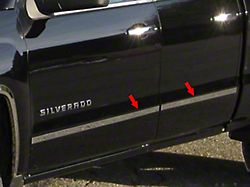 Body Side Molding Accent Trim; Stainless Steel (14-18 Silverado 1500 Double Cab w/o Factory Molding)