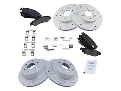 Ceramic Performance Brake Rotor and Pad Kit; Front and Rear (14-18 Sierra 1500)