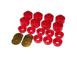 Body Mount and Radiator Support Bushing Kit; Oval; Red (99-13 Silverado 1500)