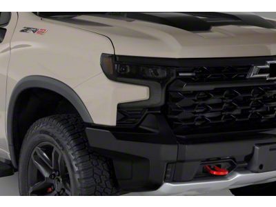 Headlight Covers; Carbon Fiber Look (22-23 Silverado 1500, Excluding Custom, Custom Trail Boss & WT)
