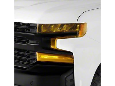 Headlight Covers; Transparent Yellow (19-21 Silverado 1500, Excluding Custom, Custom Trail Boss & WT; 2022 Silverado 1500 LTD, Excluding Custom, Custom Trail Boss & WT)