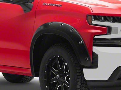 Bushwacker Pocket Style Fender Flares; Front and Rear; Matte Black (19-23 Silverado 1500)
