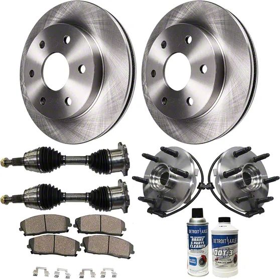 Sierra 1500 Vented 6Lug Brake Rotor, Pad, Hub Assembly, CV Axles