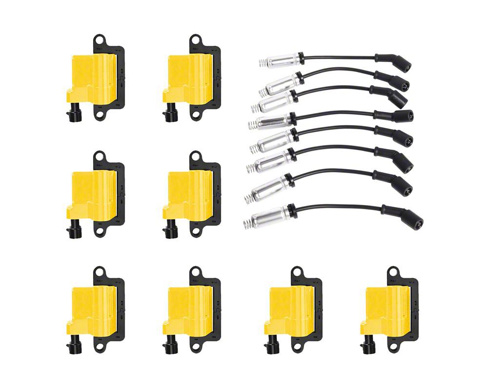 ACEON Silverado 1500 Ignition Coils with Spark Plug Wires; Yellow 7805