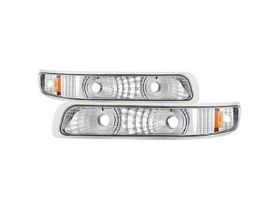 Euro Style Bumper Lights; Chrome (99-02 Silverado 1500)