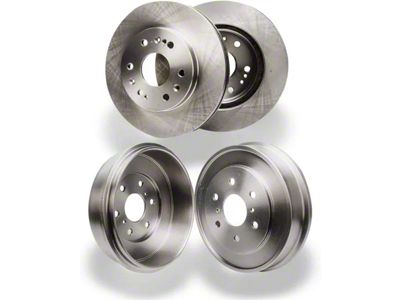 Vented 6-Lug Brake Rotors and Drums; Front and Rear (05-08 Sierra 1500 w/ Rear Drum Brakes)