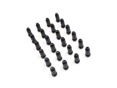Black 6-Spline Lug Nut Kit; 14mm x 1.5; Set of 24 (07-23 Sierra 1500)