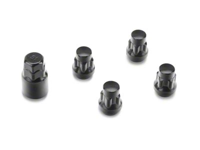Locks with Key for Black Acorn Lug Nuts; 14mm x 1.5 (07-23 Sierra 1500)