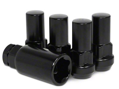XL Locks with Key for Black Acorn Lug Nuts; 14mm x 1.5 (07-23 Sierra 1500)