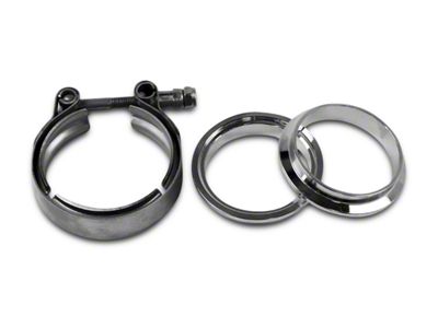 Granatelli Motor Sports 3-Inch Mating Male to Female Interlocking Flange with V-Band Exhaust Clamp; Mild Steel (Universal; Some Adaptation May Be Required)