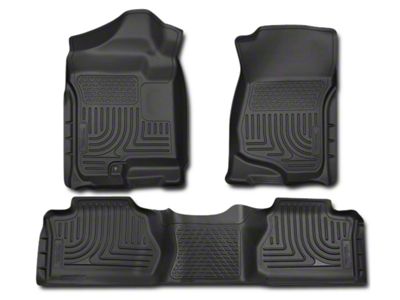 Husky Liners WeatherBeater Front and Second Seat Floor Liners; Footwell Coverage; Black (07-13 Sierra 1500 Extended Cab, Crew Cab)