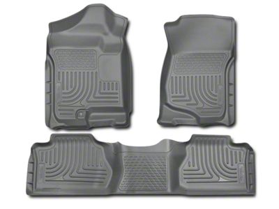Husky Liners WeatherBeater Front and Second Seat Floor Liners; Footwell Coverage; Gray (07-13 Sierra 1500 Extended Cab, Crew Cab)