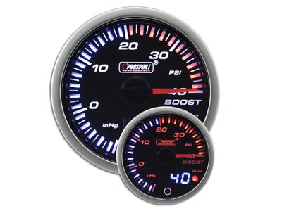 Prosport 52mm JDM Series Dual Display Boost Gauge; Electrical; Amber/White (Universal; Some Adaptation May Be Required)