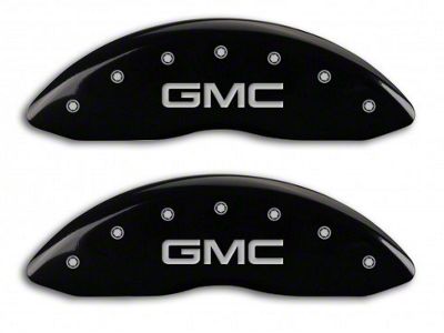 MGP Black Caliper Covers with GMC Logo; Front Only (07-13 Sierra 1500)