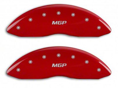 MGP Red Caliper Covers with MGP Logo; Front and Rear (14-18 Sierra 1500)