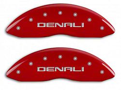 MGP Red Caliper Covers with Denali Logo; Front and Rear (07-14 Yukon)