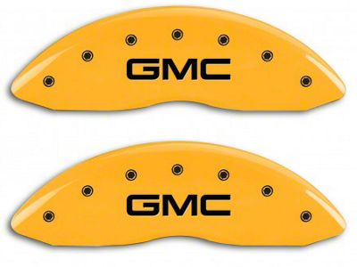 MGP Yellow Caliper Covers with GMC Logo; Front and Rear (14-18 Sierra 1500)