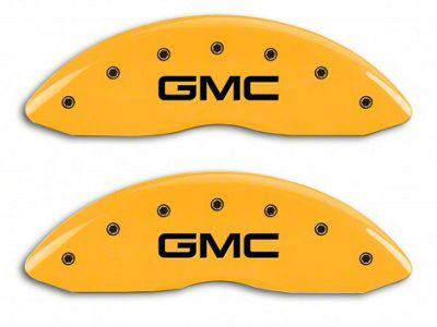 MGP Yellow Caliper Covers with GMC Logo; Front Only (07-13 Sierra 1500)