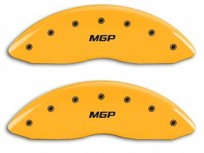 MGP Yellow Caliper Covers with MGP Logo; Front and Rear (14-18 Sierra 1500)