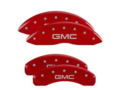 MGP Red Caliper Covers with GMC Logo; Front and Rear (07-13 Sierra 1500)