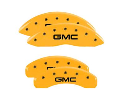 MGP Yellow Caliper Covers with GMC Logo; Front and Rear (07-13 Sierra 1500)