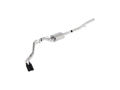 Borla ATAK Dual Exhaust System with Black Chrome Tips; Same Side Exit (14-18 6.2L Sierra 1500)