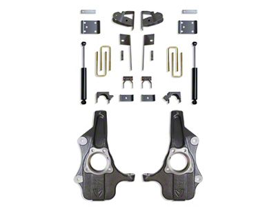 Max Trac Spindle Lowering Kit; 2-Inch Front / 4-Inch Rear (19-23 Silverado 1500)