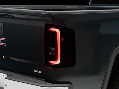 Version 2 LED Tail Lights; Matte Black Housing; Clear Lens (14-18 Sierra 1500 w/ Factory Halogen Tail Lights)