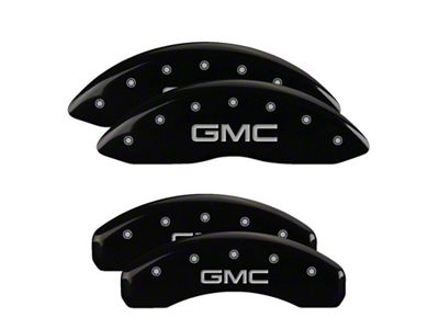 MGP Black Caliper Covers with GMC Logo; Front and Rear (19-23 Sierra 1500)