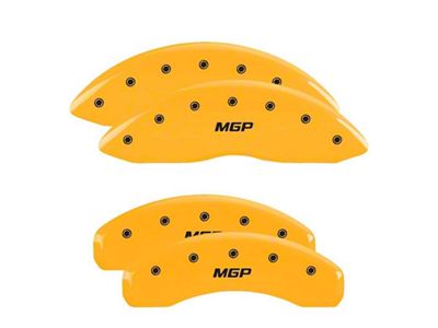 MGP Yellow Caliper Covers with MGP Logo; Front and Rear (99-06 2WD Sierra 1500 w/ Single Piston Rear Calipers)