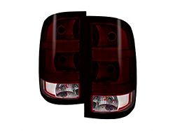 OEM Style Tail Lights; Chrome Housing; Red Smoked Lens (07-13 Sierra 1500)