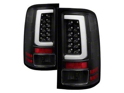 Version 2 Light Bar LED Tail Lights; Black Housing; Clear Lens (07-13 Sierra 1500)