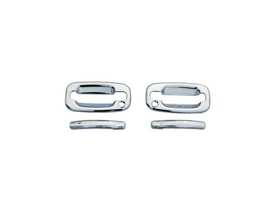 Door Handle Covers without Passenger Keyhole; Chrome (99-06 Silverado 1500 Regular Cab, Extended Cab)