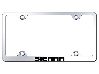 Sierra Laser Etched Wide Body License Plate Frame; Mirrored (Universal; Some Adaptation May Be Required)