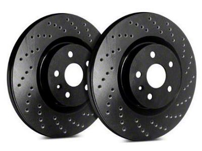 SP Performance Cross-Drilled 6-Lug Rotors with Black Zinc Plating; Front Pair (19-23 Sierra 1500)