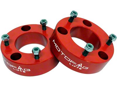 MotoFab 2.50-Inch Front Leveling Kit; Red (07-23 Sierra 1500, Excluding 14-23 AT4 & Denali)