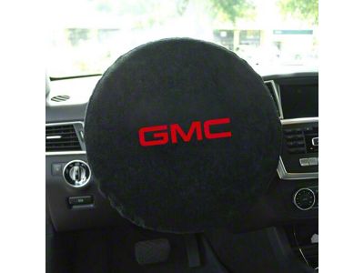 Steering Wheel Cover with GMC Logo; Black (Universal; Some Adaptation May Be Required)